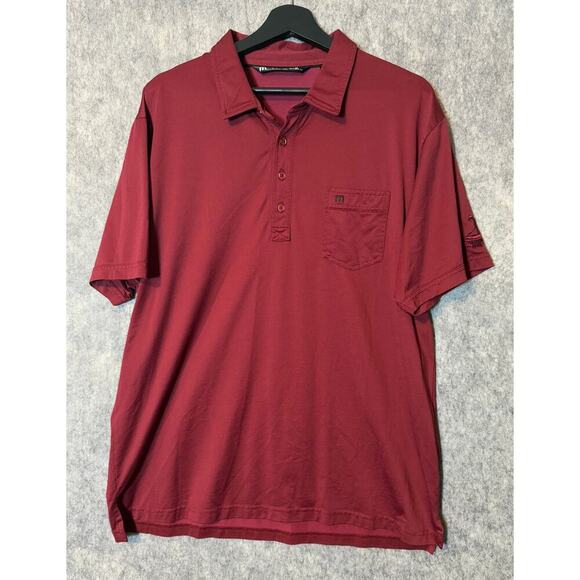 Travis Mathew Mens XXL Pocket Golf Polo Pinehurst Red - Picture 1 of 9